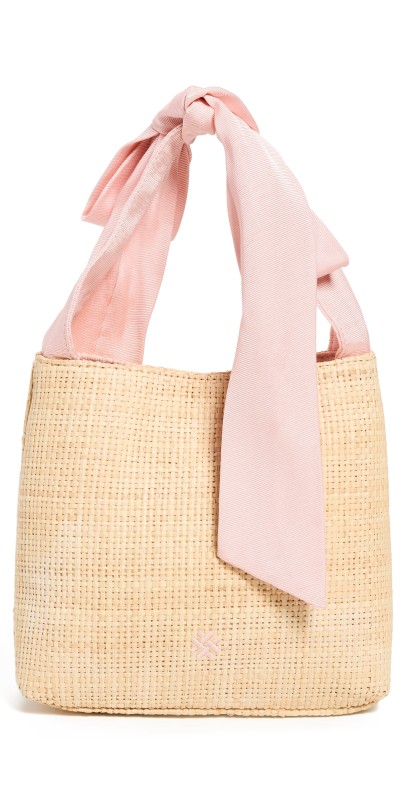 PAMELA MUNSON Mixed Media Mini Bow Bag Pink Sand