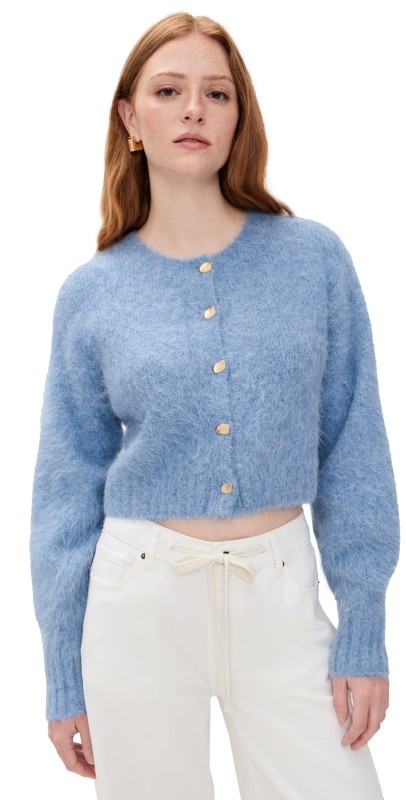 Aje Celine Fluffy Cardigan Blue Sky
