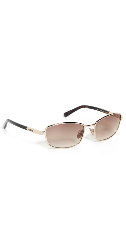 Quay Text Me Sunglasses Gold/Sepia