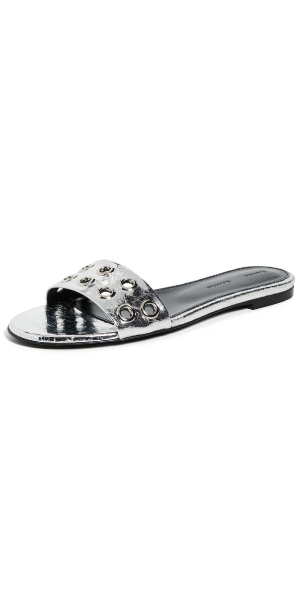Proenza Schouler Grommet Slides Silver