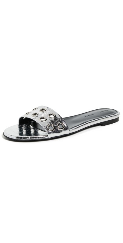 Proenza Schouler Grommet Slides Silver