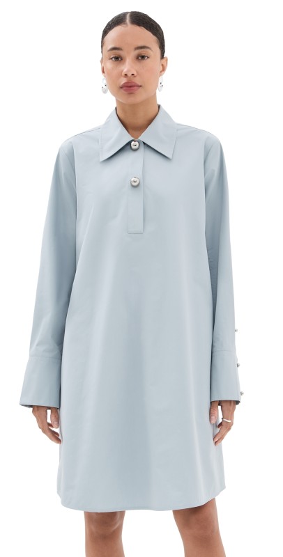 Jil Sander Button Up Dress Pewter Blue