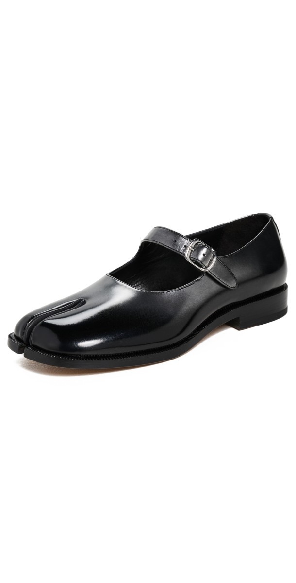 Maison Margiela Tabi Mary Jane Flats Silver/Black