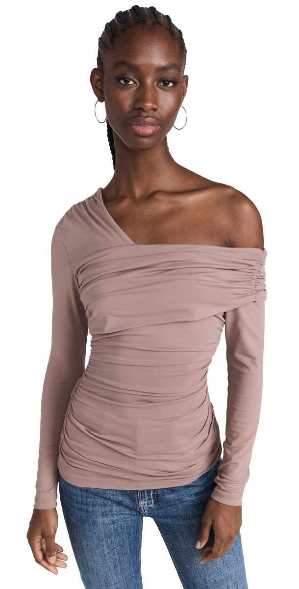 Susana Monaco One Arm Off The Shoulder Gathered Top Coco