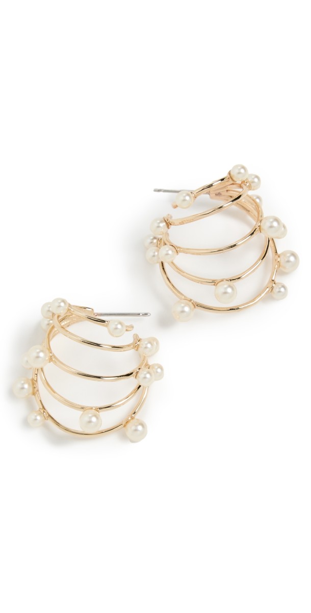 Tory Burch Pearl Multi Hoop Earrings Tory Gold/Pearl