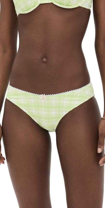 Solid & Striped Daphne Bikini Bottoms Seersucker Matcha