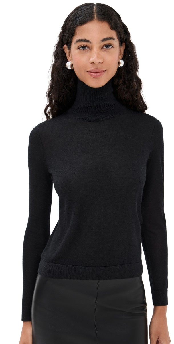 CO Long Sleeve Cashmere Turtleneck Black