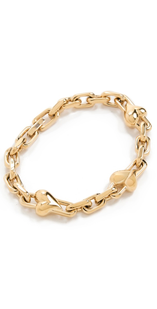 Jenny Bird Art Heart Chain Bracelet High Polish Gold