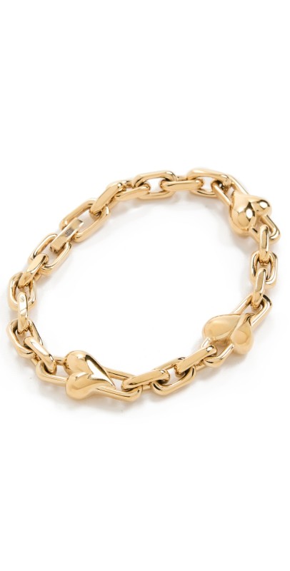 Jenny Bird Art Heart Chain Bracelet High Polish Gold