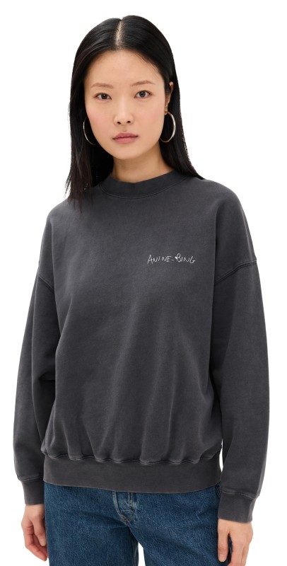 ANINE BING Jaci Sweatshirt Lyrics Washed Black