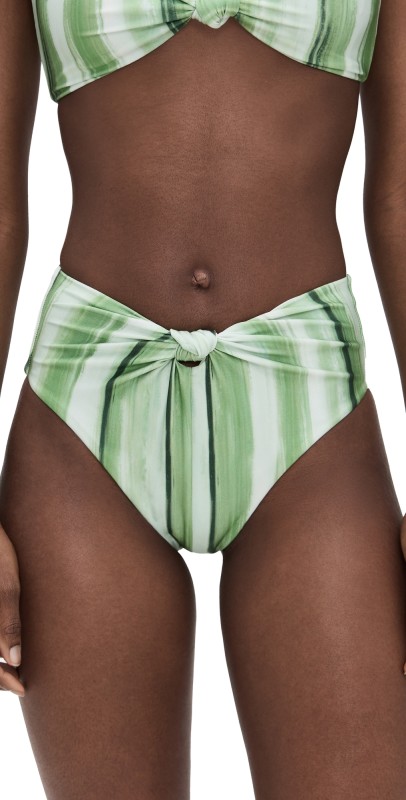 Cult Gaia Oswin Bikini Bottoms Calla Lily Painted Stripe