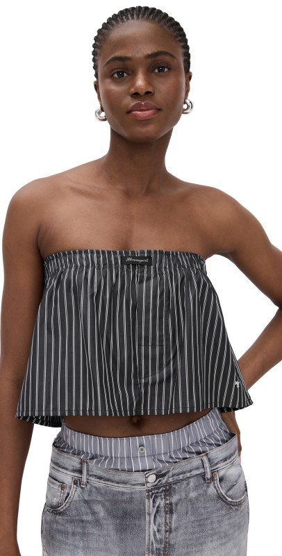 HOMMEGIRLS Bandeau Top Black Stripe