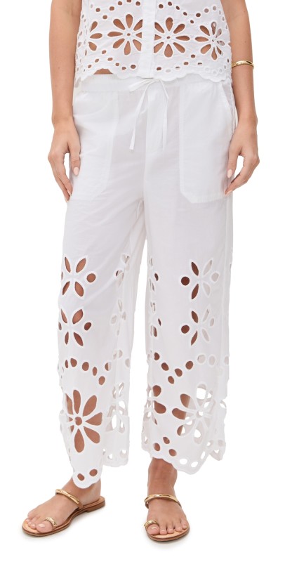 Splendid Emma Eyelet Pants White