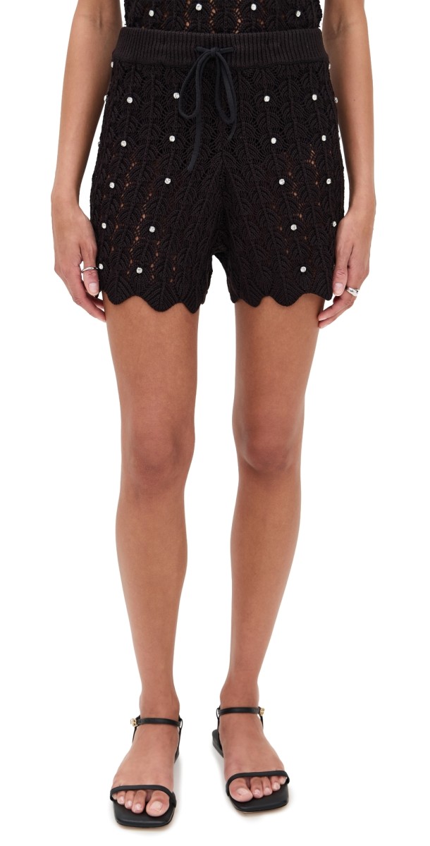 Generation Love Joe Crystal Pointelle Shorts Black