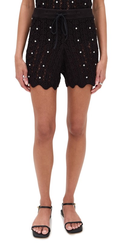 Generation Love Joe Crystal Pointelle Shorts Black