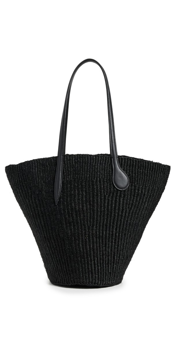 Liffner Straw Basket Bag Black