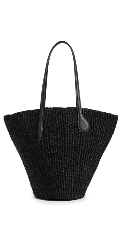 Liffner Straw Basket Bag Black