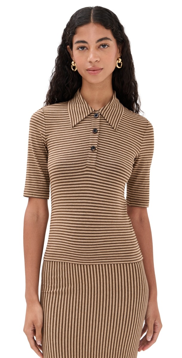 Rosetta Getty Polo T-Shirt Tan/Brown