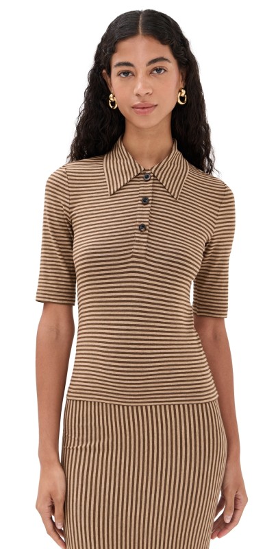 Rosetta Getty Polo T-Shirt Tan/Brown