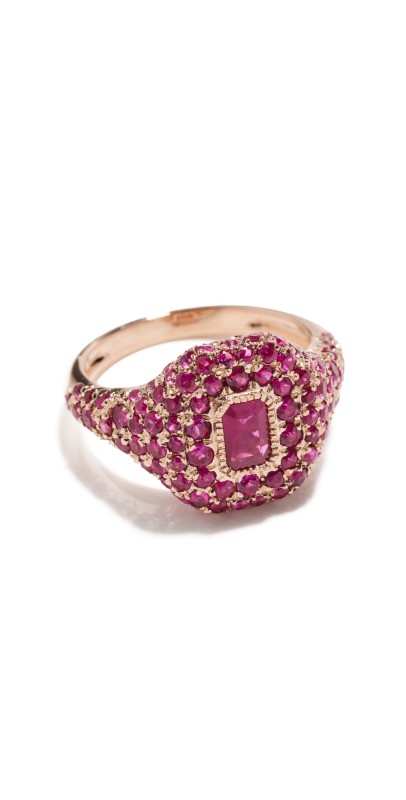 SHAY 18k Pave Ruby Pinky Ring Ruby
