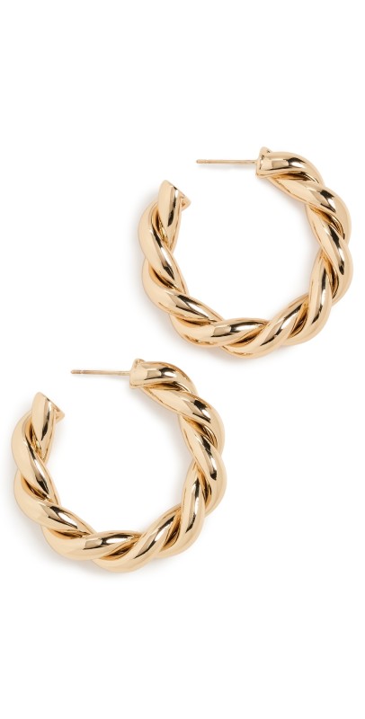 Jennifer Fisher 1 Twisted Lilly Mini Hoops Yellow Gold