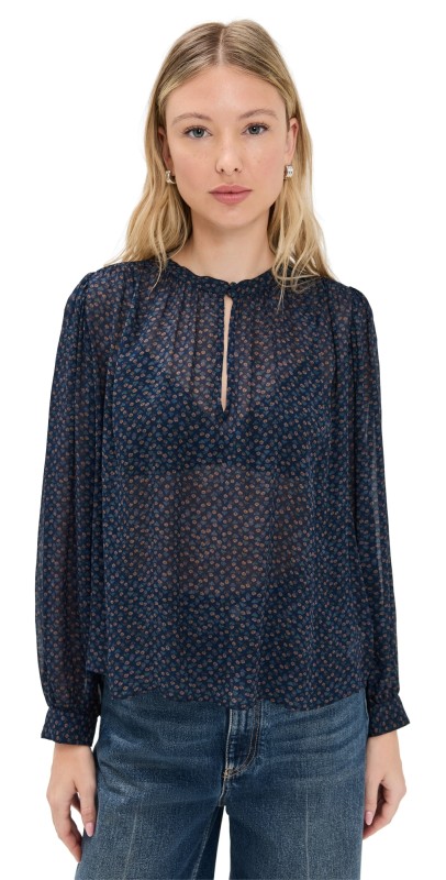 PAIGE Bibiana Blouse Navy Multi