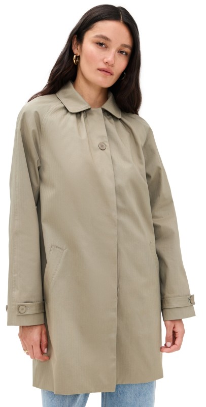 Peachy Den The Cheri Trench Coat Sage