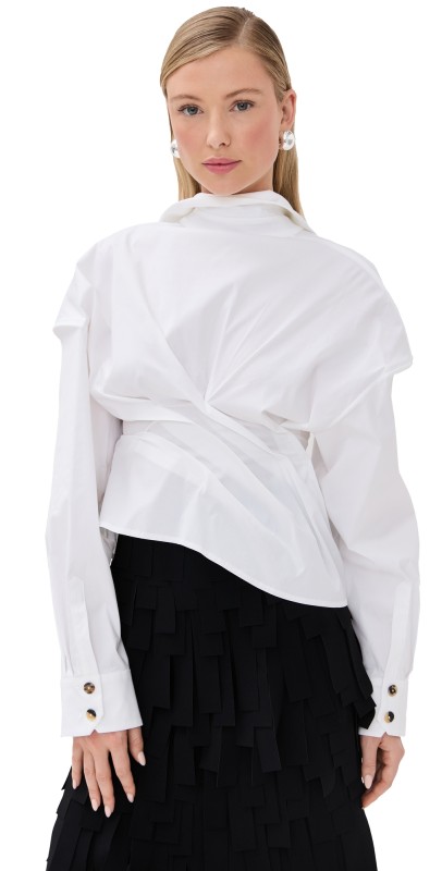 A. W.A. K.E. MODE Twisted Shirt White