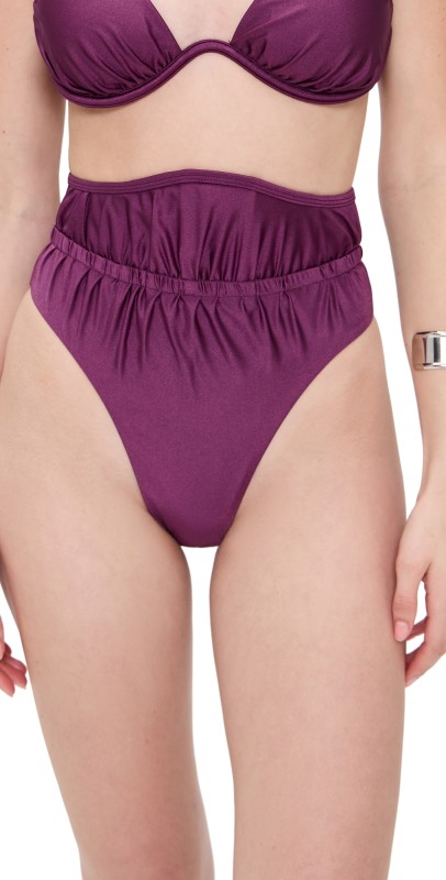 Andrea Iyamah Gadu Bikini Bottoms Eggplant
