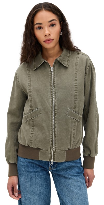 Jeanerica Stella Bomber Jacket Washed Khaki