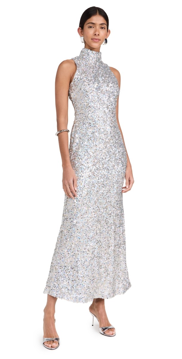 SIMONMILLER Sculpty Sleeveless Sequin Dress Iridescent