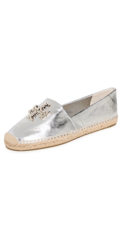 Tory Burch Eleanor Espadrilles Silver