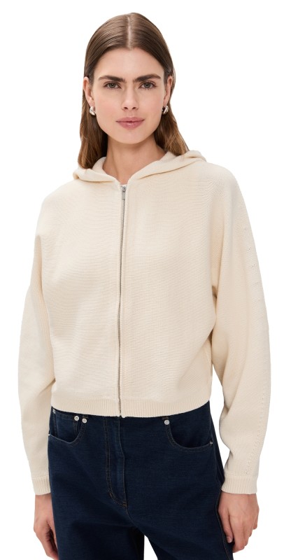 Theory Zip Up Hoodie Natural