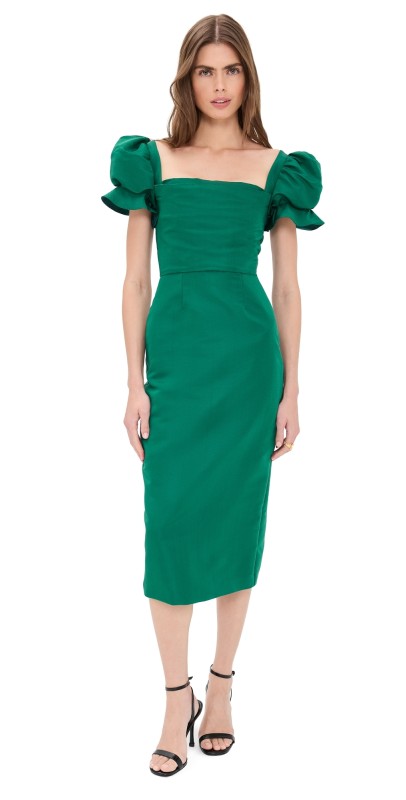 Damaris Bailey Rose Silk Dress Green