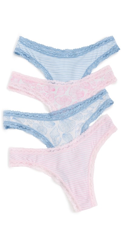 Stripe & Stare x Marea Thong Four Pack Marea Seashell Stripe