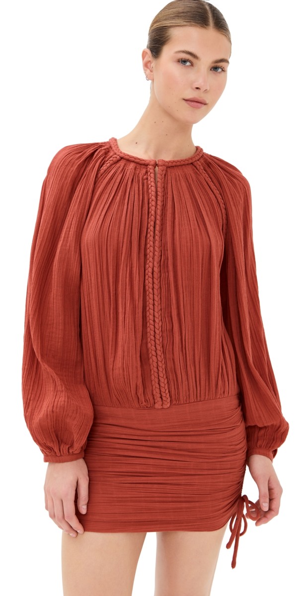 Isabel Marant Jaoni Mini Dress Burnt Orange