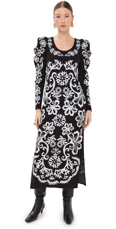 FARM Rio Cashew Mandala Knit Dress Cashew Mandala Black