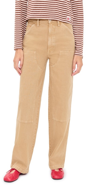 MOTHER Bees Knees Stud Finder Pants Devil Doesn't Care Whole Wheat