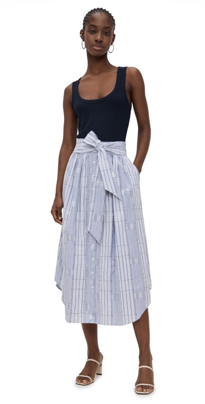 Ramy Brook Aralyn Dress Navy Patchwork