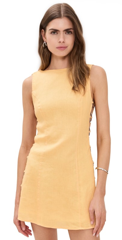VRG GRL Discoteca Mini Dress Yellow