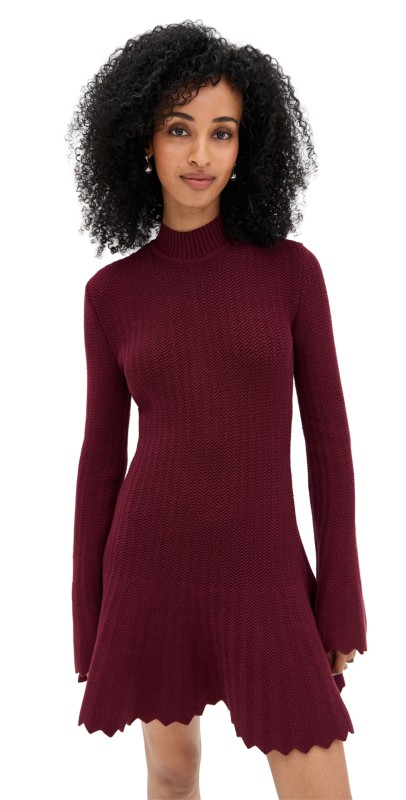 AKNVAS Maja Cotton Knit Dress Bordeaux