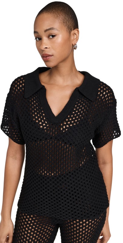 MINKPINK Gayla Crochet Top Black