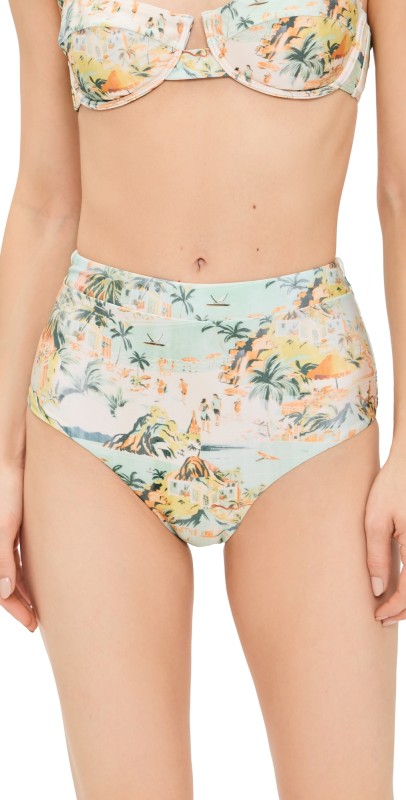 MINKPINK Vacanza High Bikini Pant Bottoms Tropical