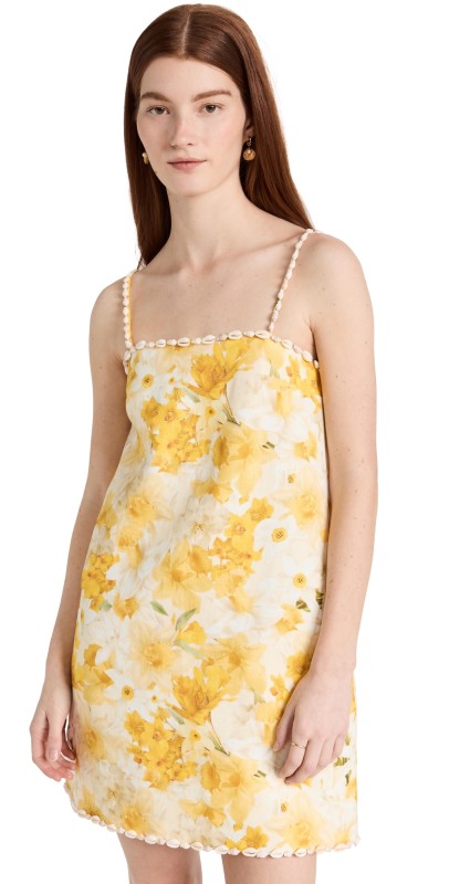 Zimmermann Wonderland Shell Shift Dress Daffodil Print