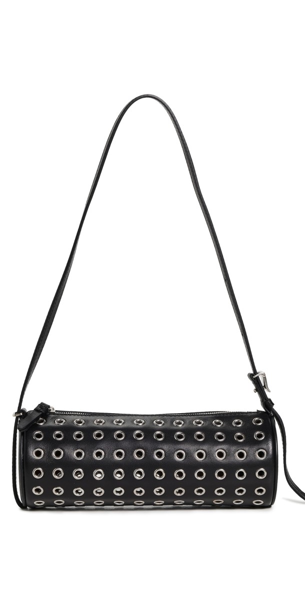 Proenza Schouler Silo Bag in Eyelet Covered Nappa Black
