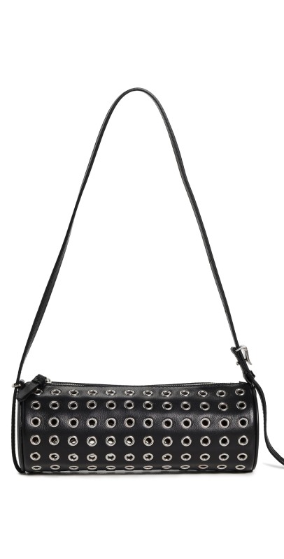 Proenza Schouler Silo Bag in Eyelet Covered Nappa Black