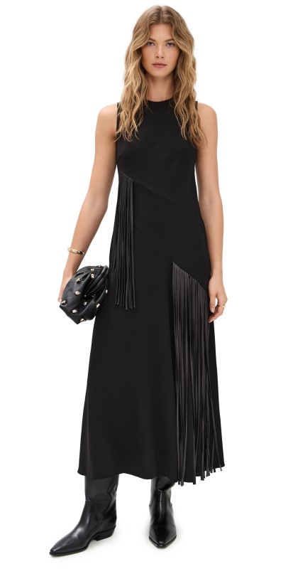 La Ligne Fringe Dress Black