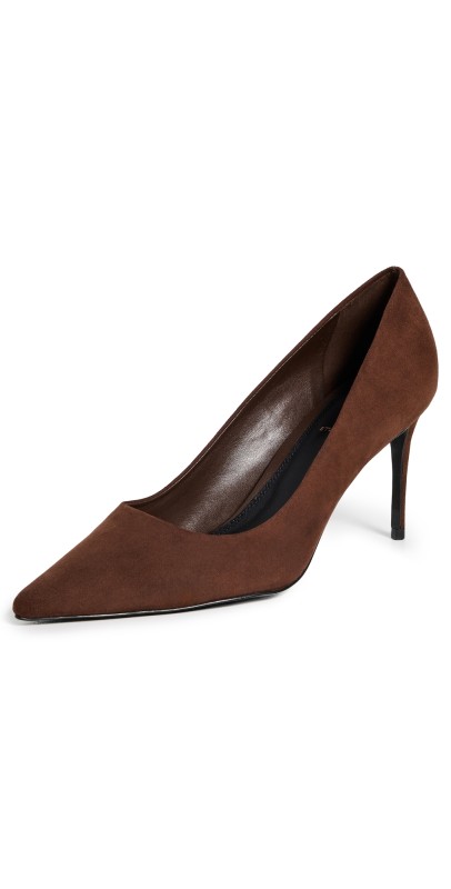 Black Suede Studio Amaya Pumps 80mm Brownie