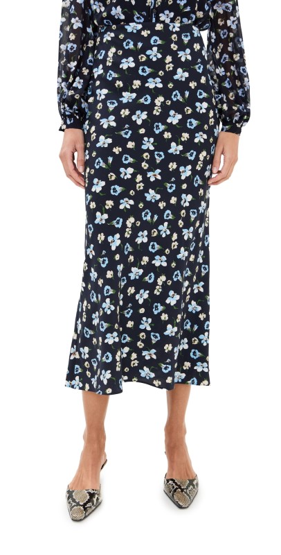 Veronica Beard Clover Skirt Navy Multi