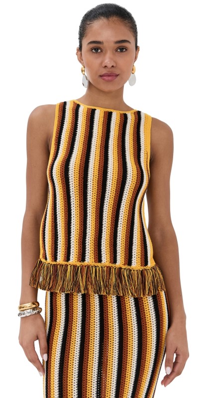 ESCVDO Misti Sleeveless Top Yellow/Tobacco